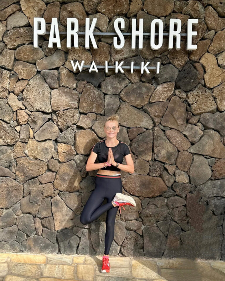 Park shore Waikiki Yoga pose